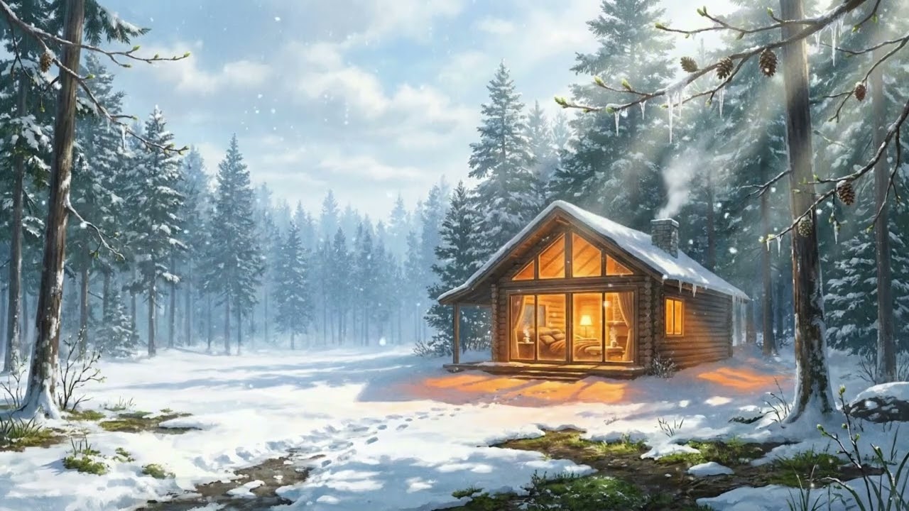 Snowy Spring Morning ❄️🌲 Calm Lo-Fi & Forest Ambience | Quiet Pines