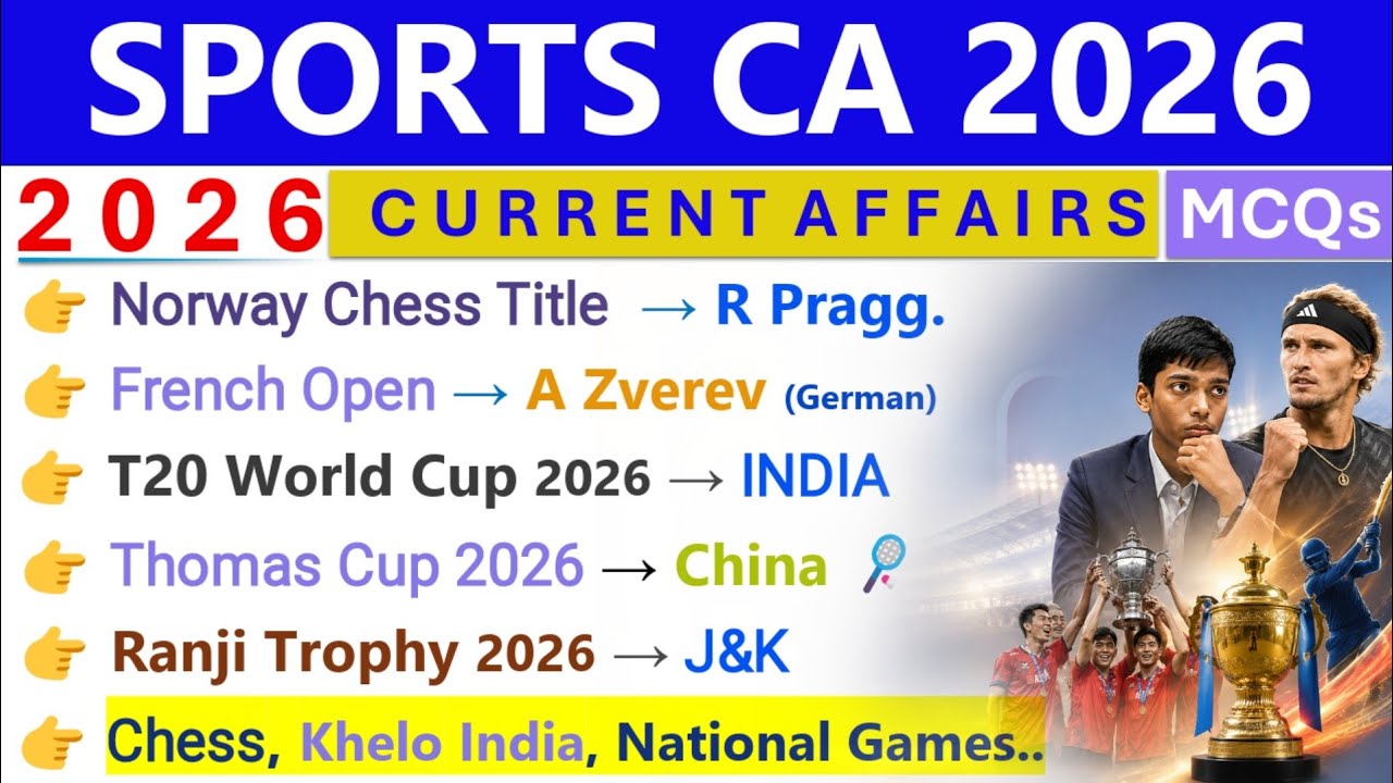 SPORTS CURRENT AFFAIRS 2026 | COMPLETE 2026 SPORTS CA | IMPORTANT SPORTS CURRENT AFFAIRS 2026 |