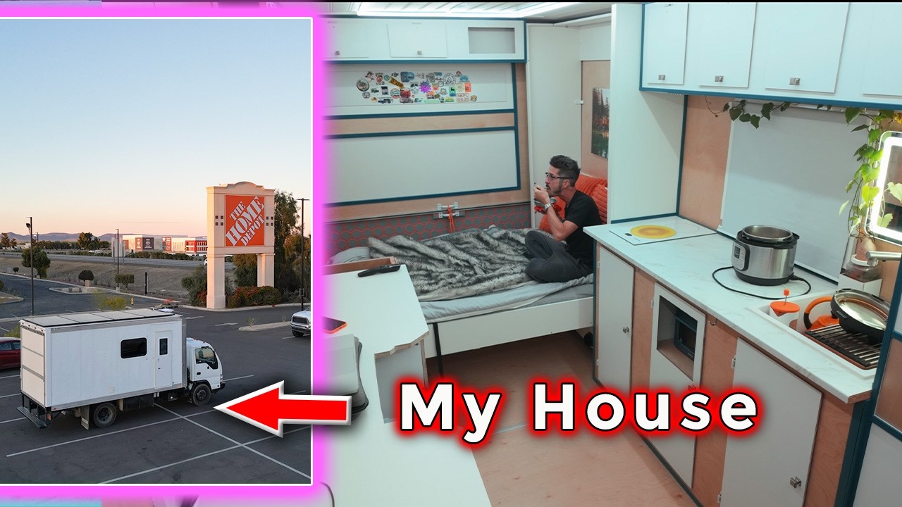 Vanlife stealth camping  projects in the Home Depot parking lot