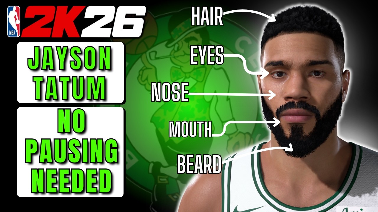 JAYSON TATUM MYPLAYER FACE CREATION NBA 2K26! CHAMPIONSHIP LOOK TUTORIAL