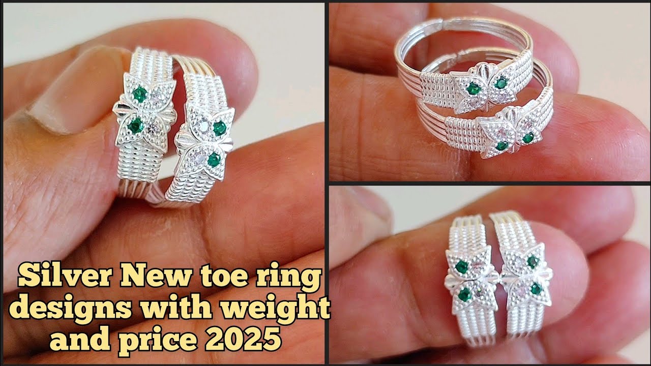 Light weight Silver toe ring designs with price 2025