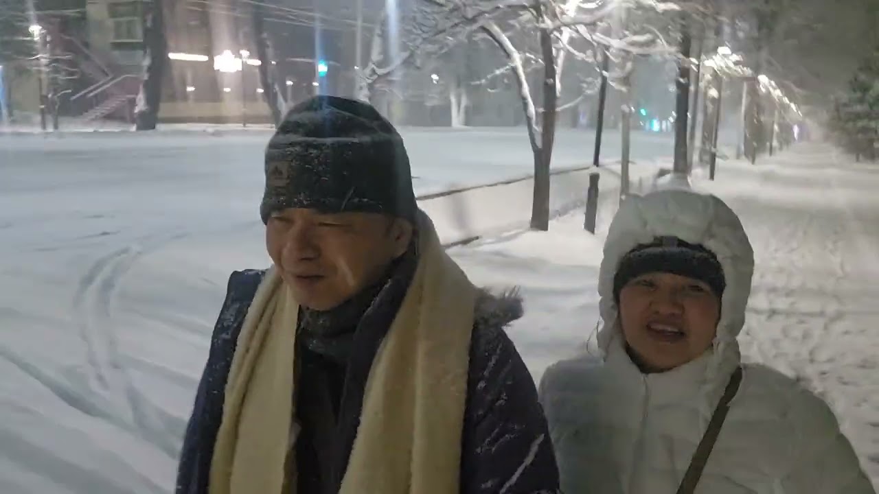 Snowfall @Almaty Kazakhstan near Ambassador Hotel