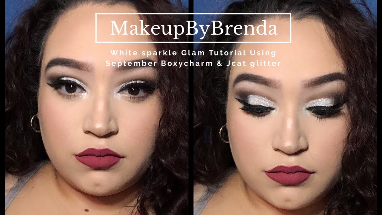 White sparkle Glam Tutorial Using September Boxycharm & Jcat glitter