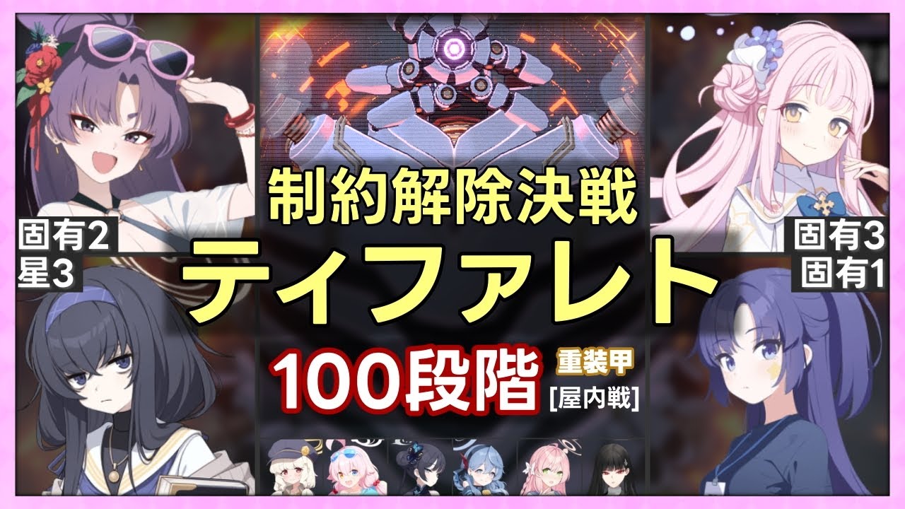 【制約解除決戦】ティファレト 屋内戦 重装甲 100段階【字幕解説/ブルーアーカイブ】