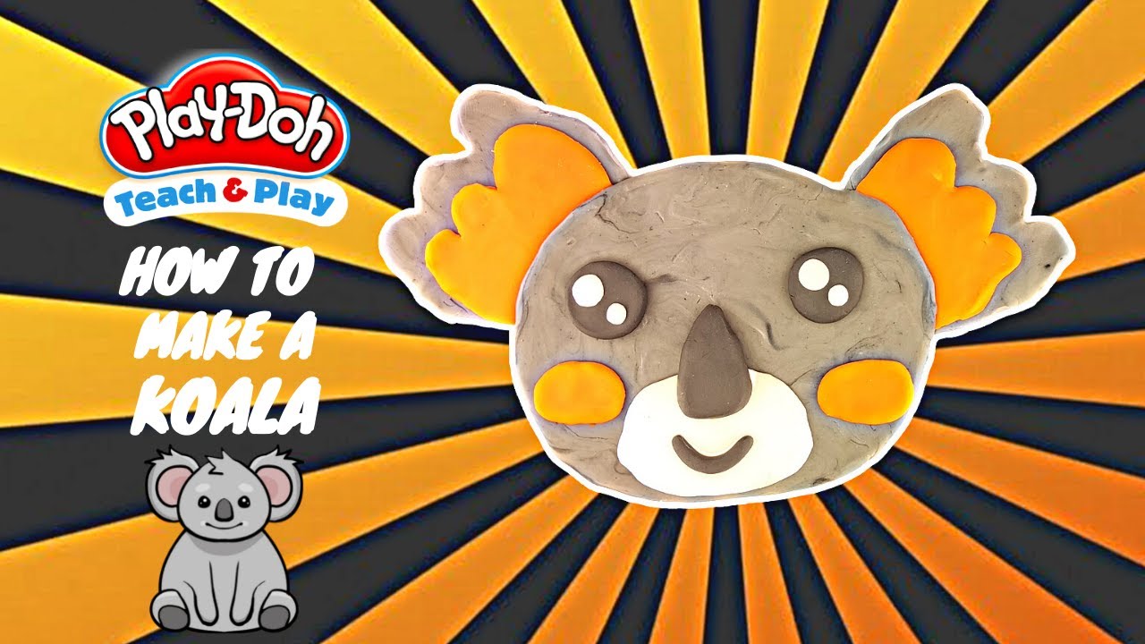 HOW TO MAKE A CUTE KOALA🐨 PLAY DOH - EASY PLAYDOUGH IDEA