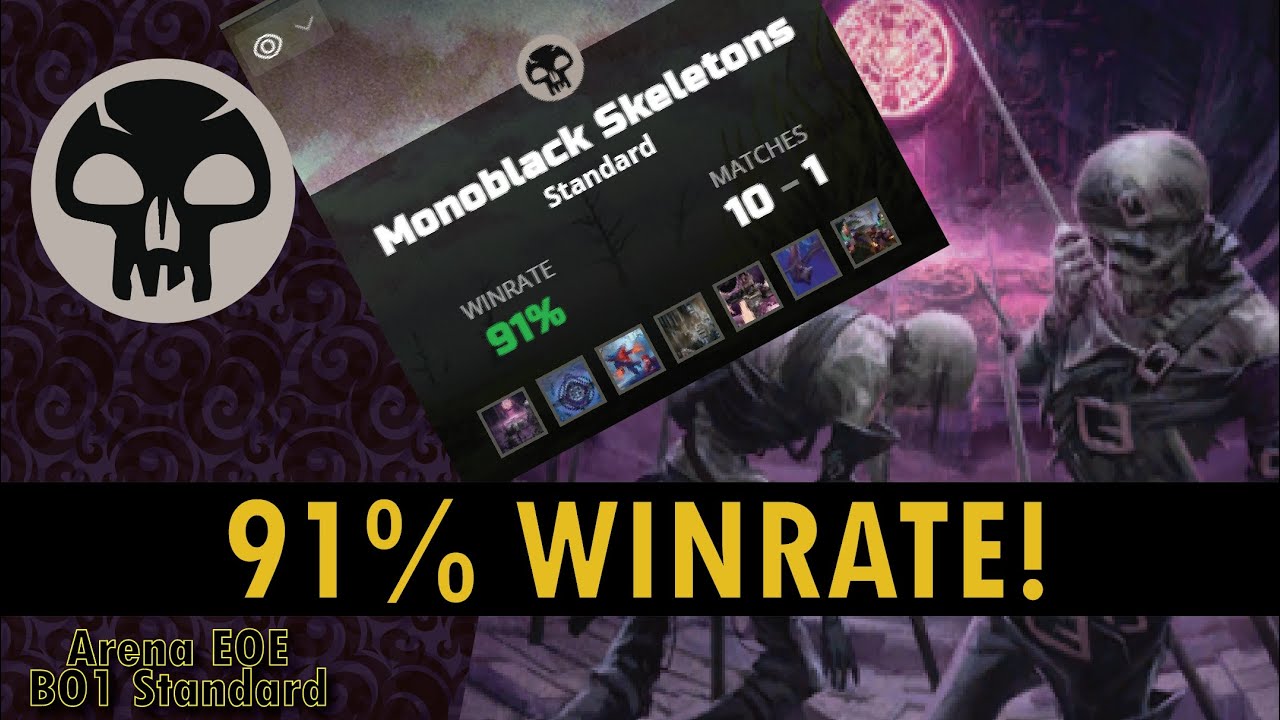 91% WINRATE! 💀 Mono Black Skeleton Deck CONTINUES TO DOMINATES MTG Arena STANDARD!