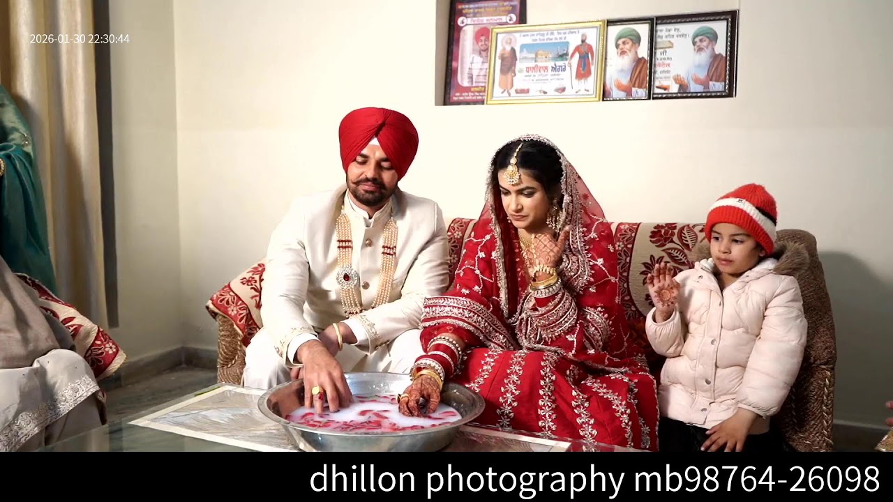The live wedding Jagmeet Singh brar  weds kamalpreet kaur brar  dhillon photography mb.98764-26098