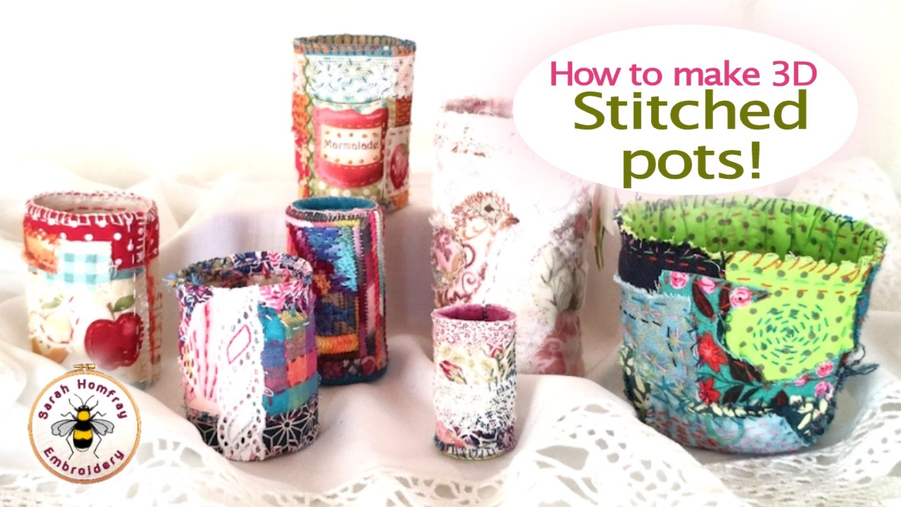 Мастер-класс по вышивке объемных горшков/сосудов.
