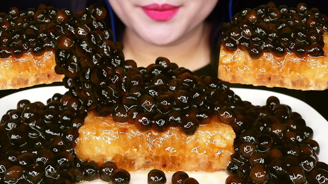 SUB)벌집꿀 타피오카펄 먹방 ASMR / HONEYCOMB TAPIOCA PEARLS (EATING SOUND) NO TALKING