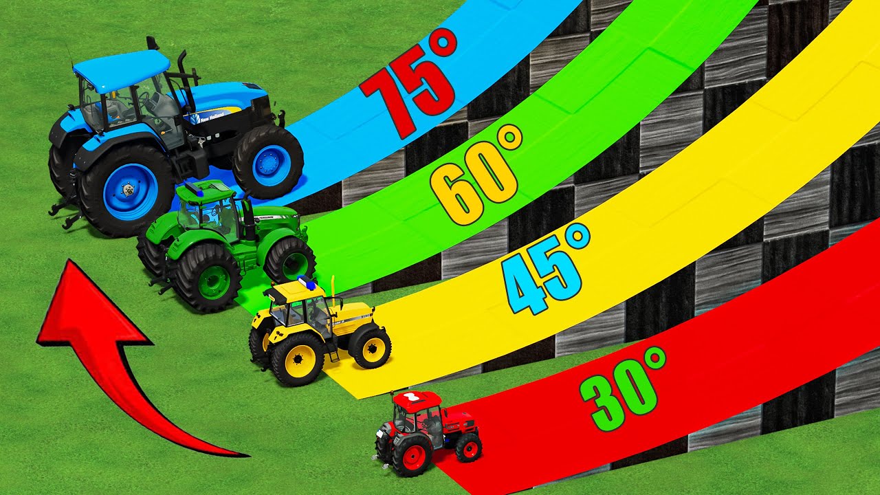 MINI to BIG TRACTOR vs HIGH RAMP! FS22