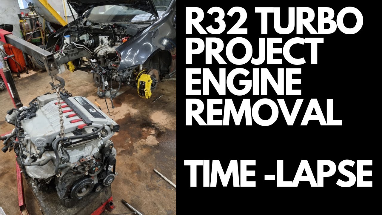 MK5 GOLF R32 TURBO PROJECT ENGINE REMOVAL TIME-LAPSE - VR6 TURBO EP.3