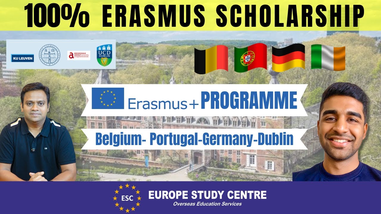 100% Scholarship- Erasmus + MS in Belgium-Portugal-Germany-Dublin - INTERVIEW - Europe Study Centre😊