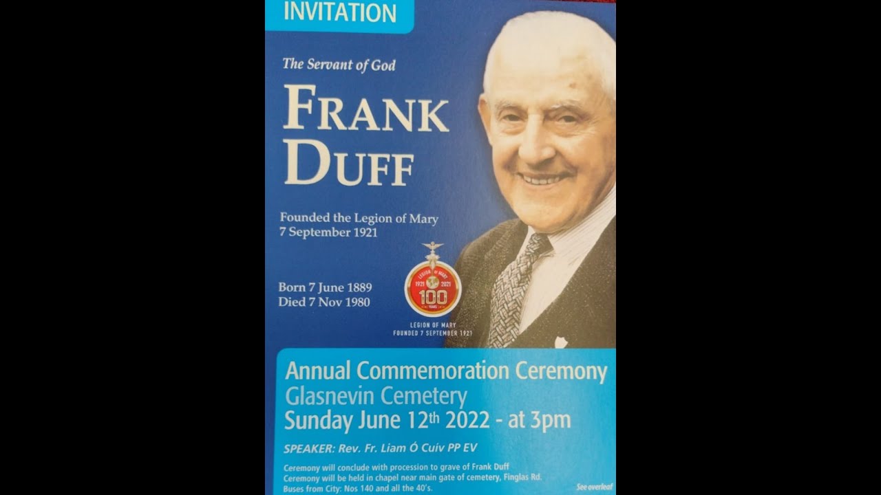 Frank Duff - Annual Commemoration Ceremony, Live from Glasnevin Cemetery, Dublin. Ireland.