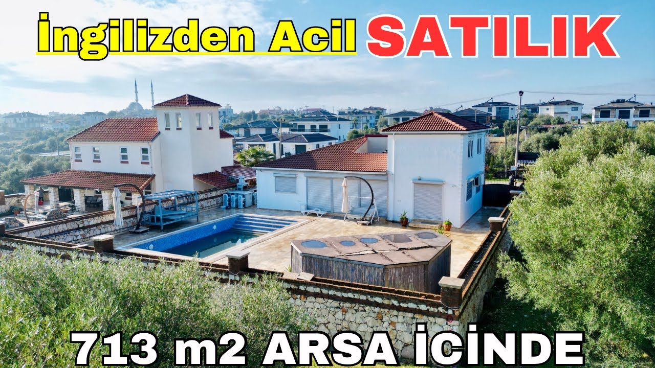 13.500.000 tl İngilizden Satılık 713 m2 Arsa İçinde Harika Villa Uygun Fiyata Yeşiltepede E-982