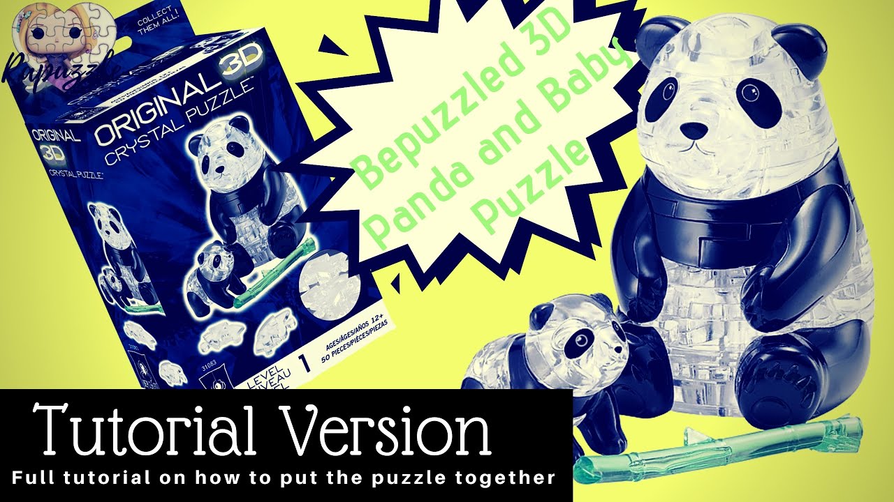 Bepuzzled 3D Crystal Puzzle- Panda and Baby- Tutorial Version