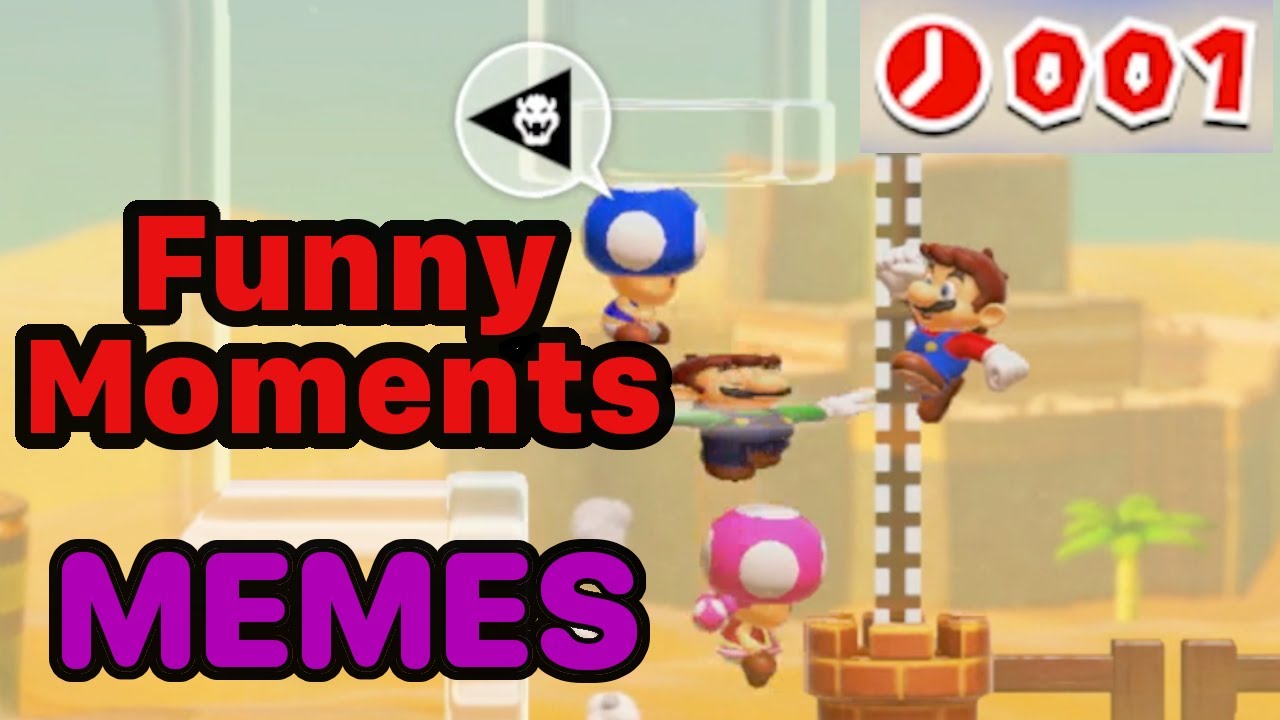 Funny Moments in Mario Maker 2 | Stealing WIN with ONE SECOND LEFT