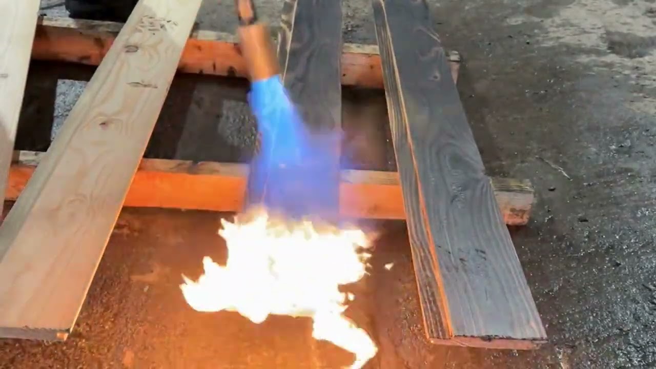 The Larch Cladding Company - Burning Larch Timber 'Shou Sugi Ban' Technique.