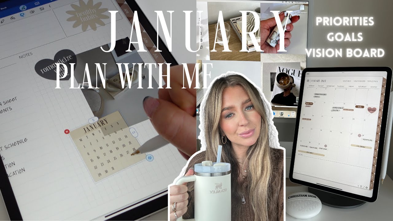 January Digital Plan with Me | Goal Setting, Vision Board, Task List on my iPad❤️‍🔥
