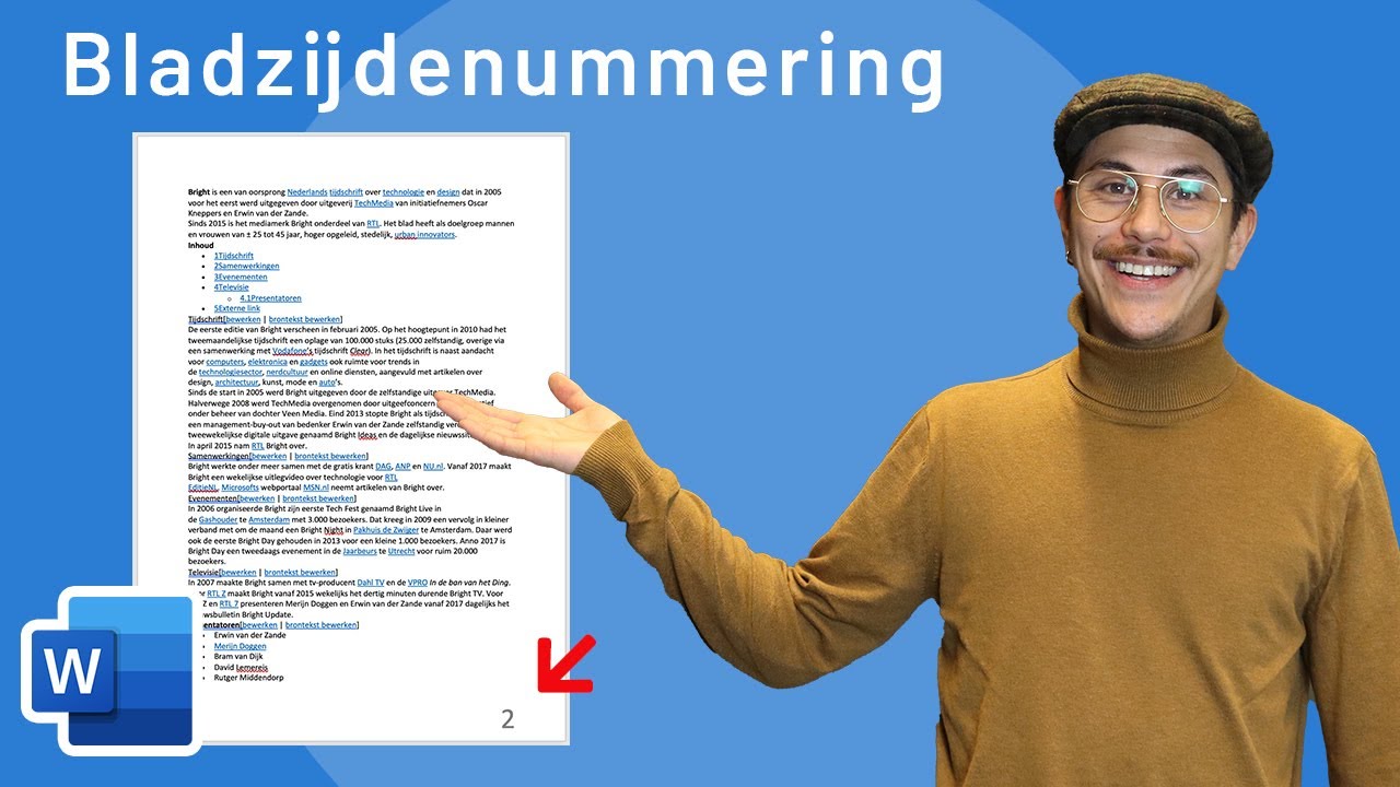 Hoe voeg je paginanummers toe in Word?