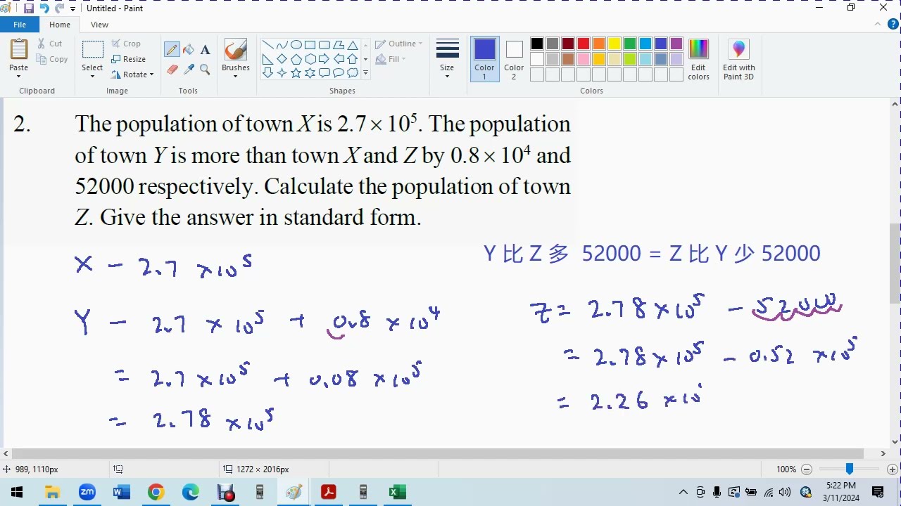 F3 C2 F Solving Problems Involving Numbers in Standard Form