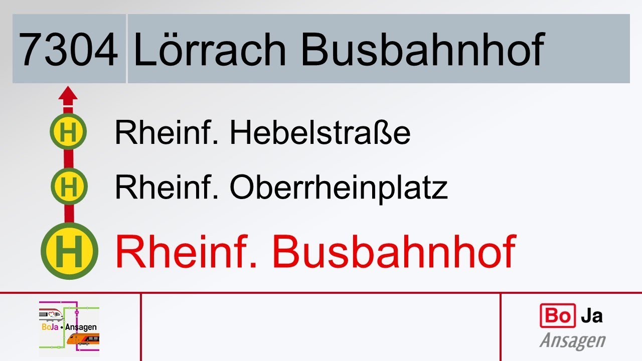 DB Regio Südbadenbus Ansagen | 7304 Rheinfelden (Baden) - Lörrach | BoJa Ansagen