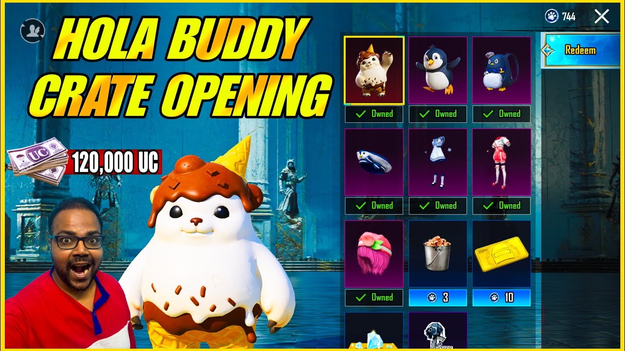 😱 OMG New Penguin Hola Buddy Crate Opening | Cocoa Cub Buddy Crate Opening  @BattlegroundsMobile_IN 