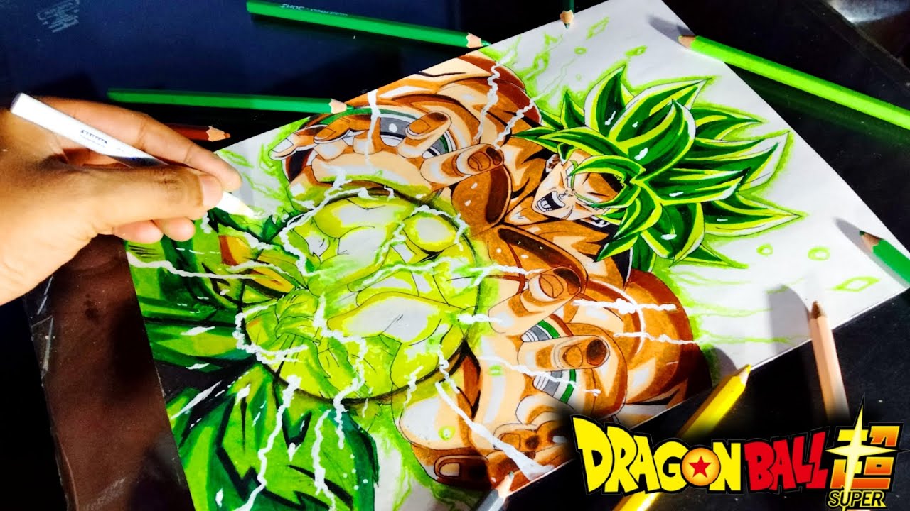 Drawing broly - legendary super saiyan / dragon ball