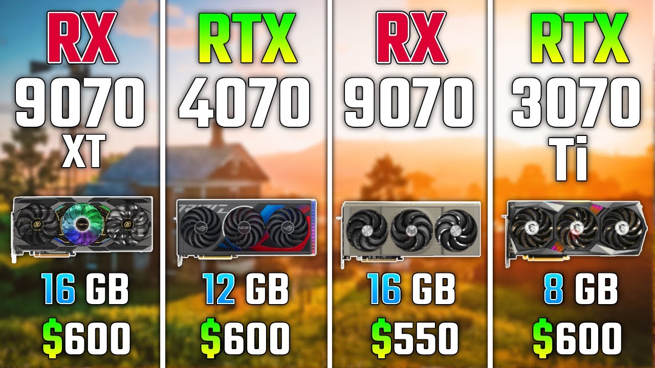 RX 9070 XT vs RTX 4070 vs AMD RX 9070 vs RTX 3070 Ti | Test in 7 Games