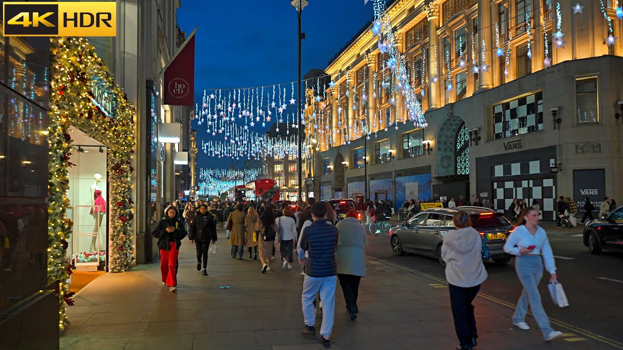 London's First Christmas Lights of 2024 🎄 London Oxford Street Lights [4K HDR]