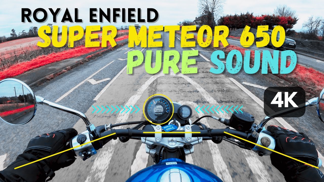 [4K] ROYAL ENFIELD SUPER METEOR 650 PURE SOUND - STOCK EXHAUST