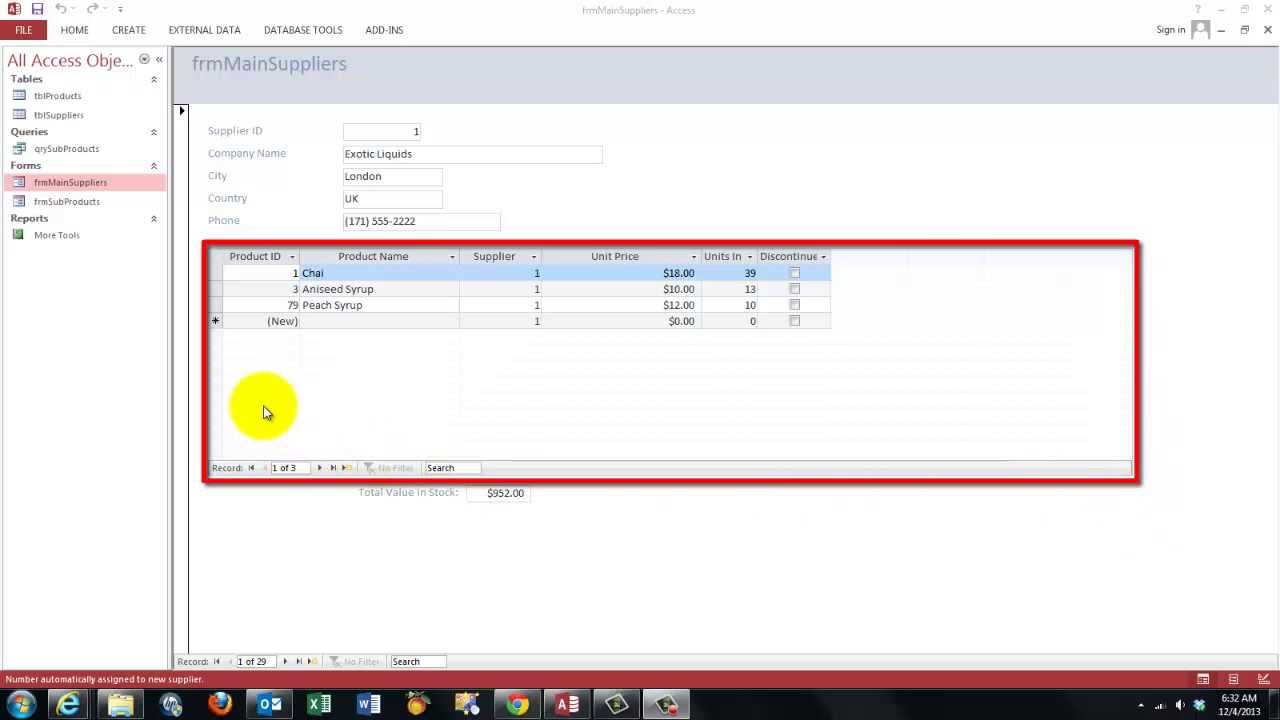 Creating an Access Form with Subforms
