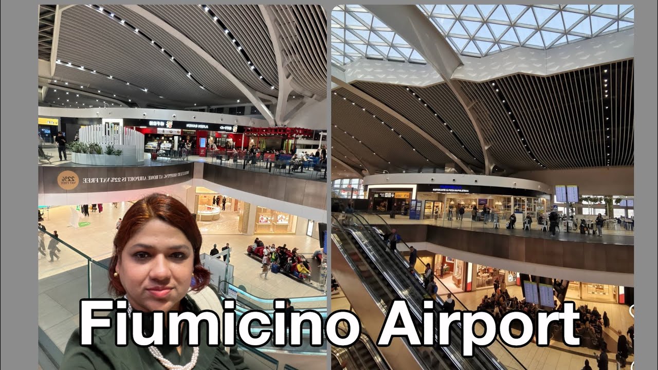 ROME FIUMICINO AIRPORT# LEONARDO DA VINCI AIRPORT WALKING TOUR.