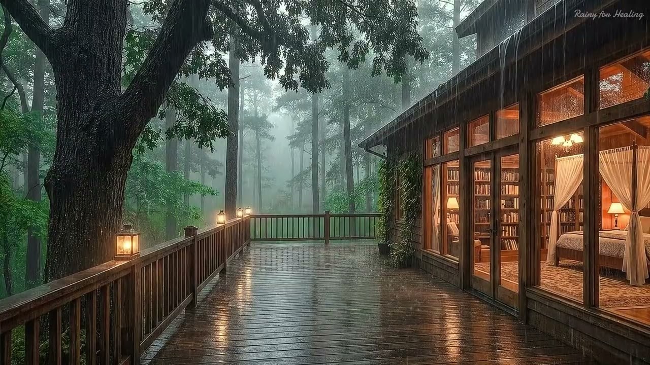 Rain Sounds in a Cozy Forest Cabin 🌧 | Falling into a Sound Sleep