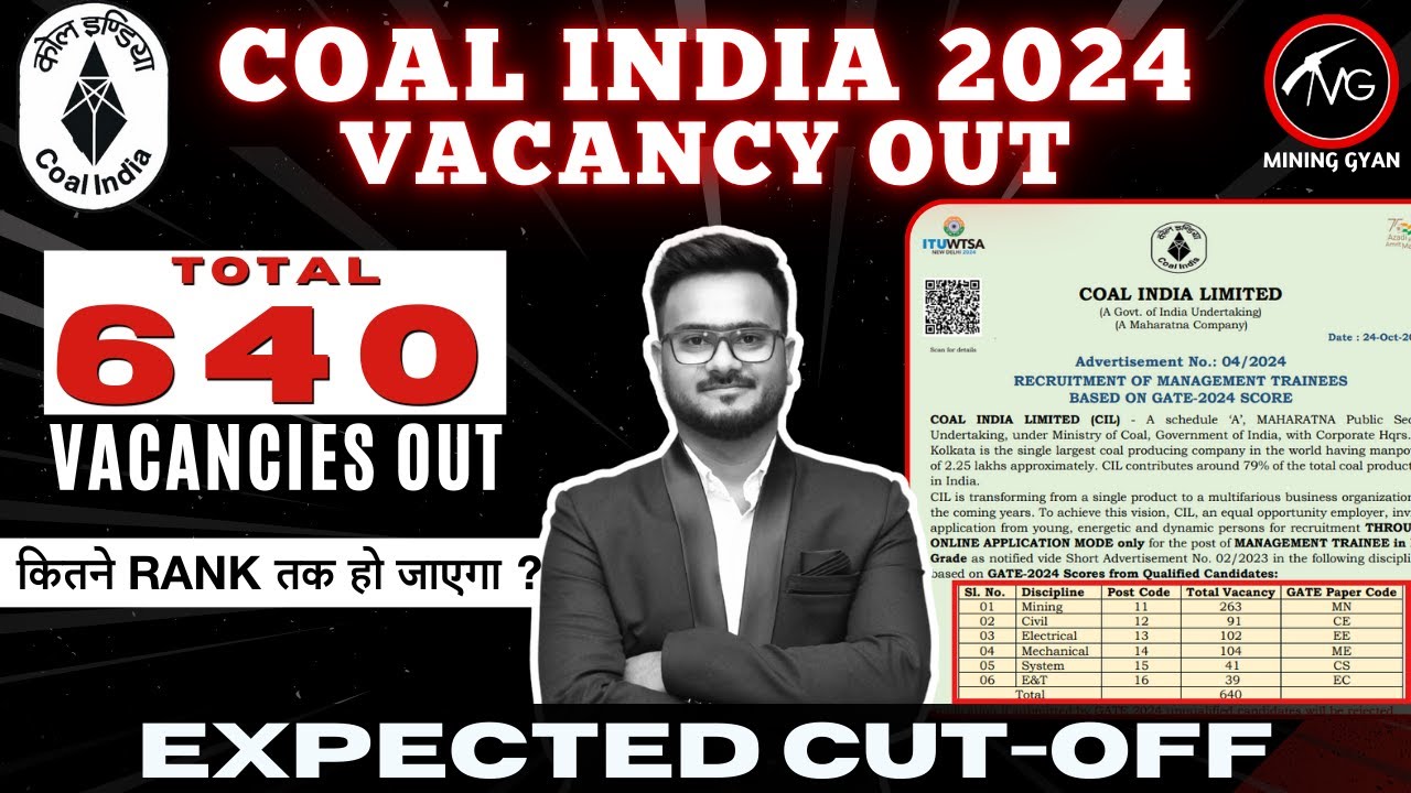COAL India Vacancy 2024: Management Trainee Details & Expected Cutoff Marks | Mining Gyan