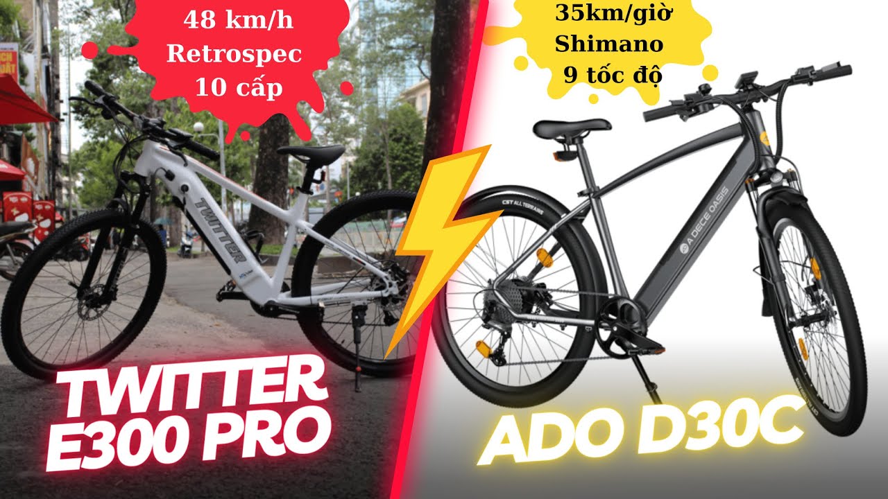 TWITTER E300 PRO VÀ ADO D30C LỰA CHỌN CỦA BẠN SẼ LÀ? | XE ĐẠP ĐIỆN TRỢ LỰC | HTEBIKE