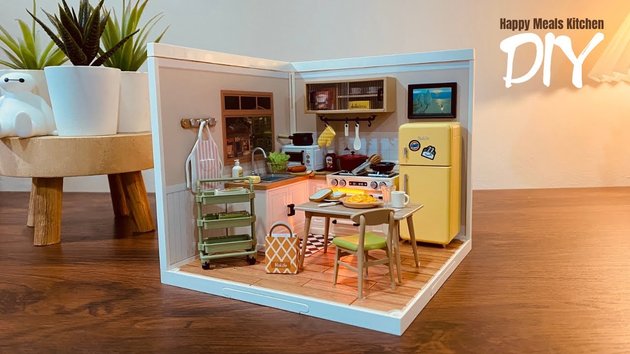 DIY Miniature Kitchen! Rolife Super Creator Happy Meals Kitchen 🍜