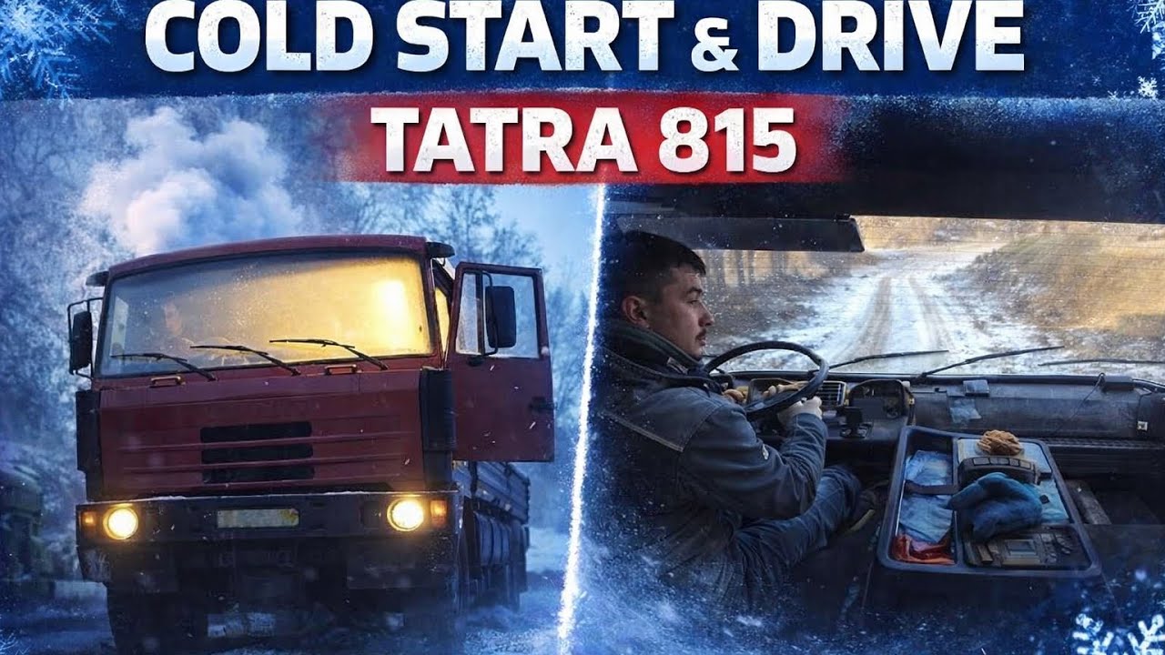 T815 Cold start a Jízda cestou necestou #tatra #pov 