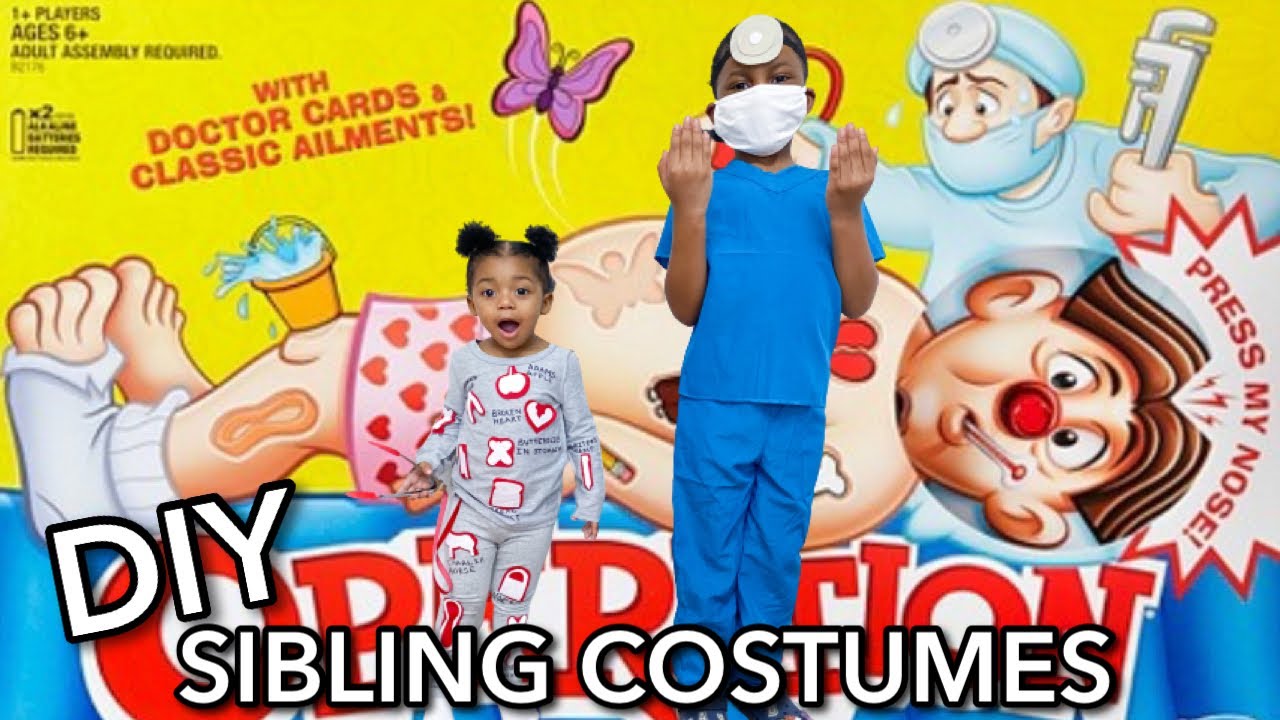 DIY Sibling Halloween Costumes | Operation Board Game | Sibling Costume Ideas | DIY WITH KI