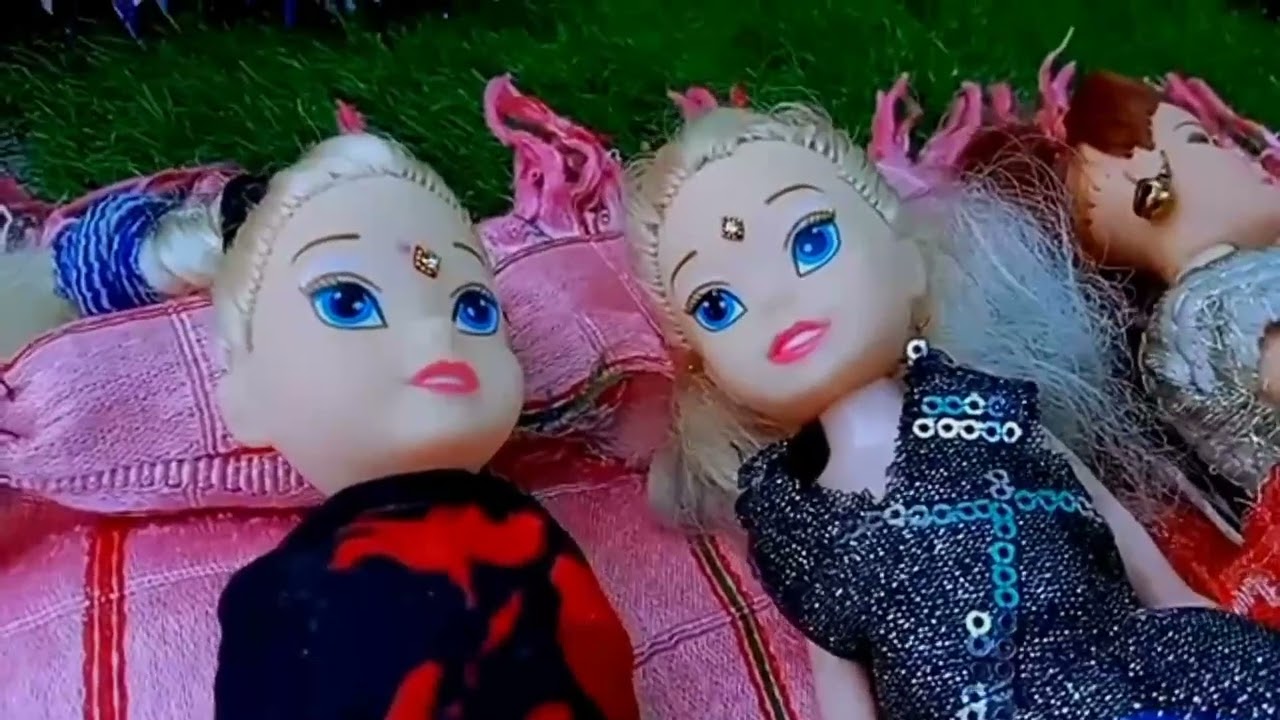 The doll Barbie Epi-183/Barbie Doll All Day Routine In Indian Village/Barbie Doll Bedtime story||