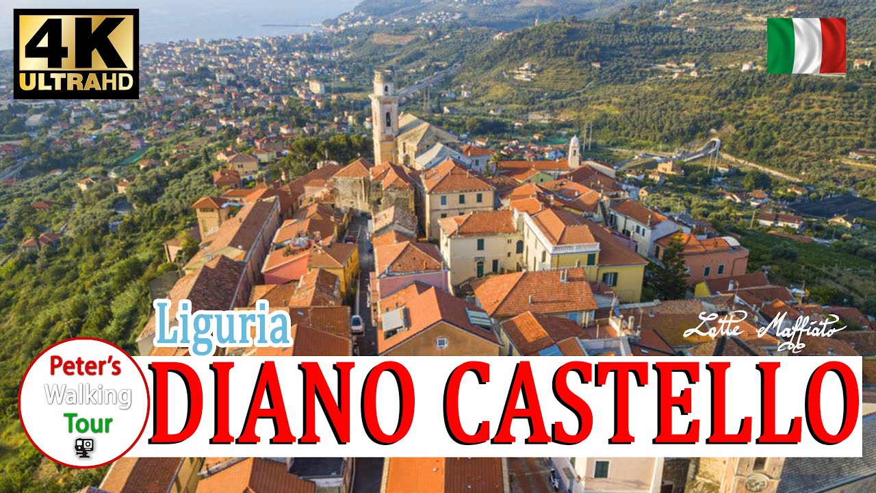 Diano Castello, Liguria, Italy, ❤️ The most beautiful historic village ❤️🇮🇹 Walking Tour 4KUHD