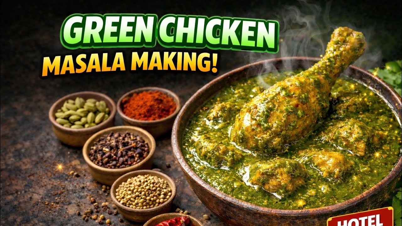 Green Chicken Masala Like Restaurant | Dhaba Style Hari Chicken