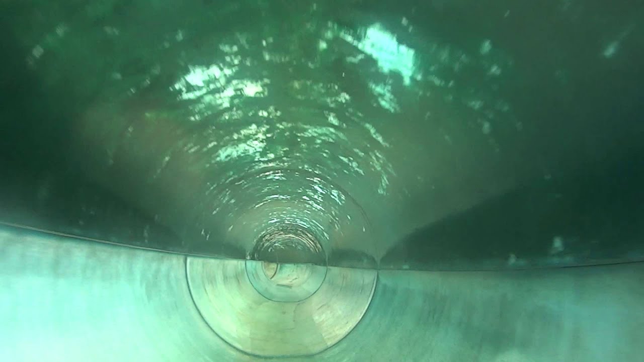 Green Twister Slide at Splashdown Poole