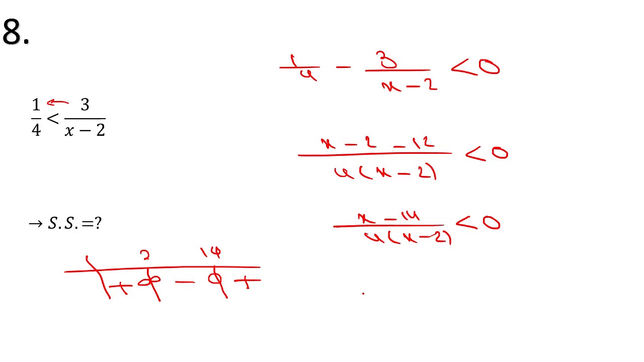 حلول الرياضيات - بوزا - مات 1 - المتراجحات و القيمة المطلقة - Test 3
