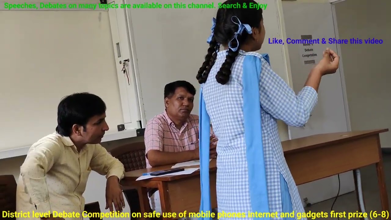 Debate on safe use of internet phone and gadgets distt level competition first prize Population edu