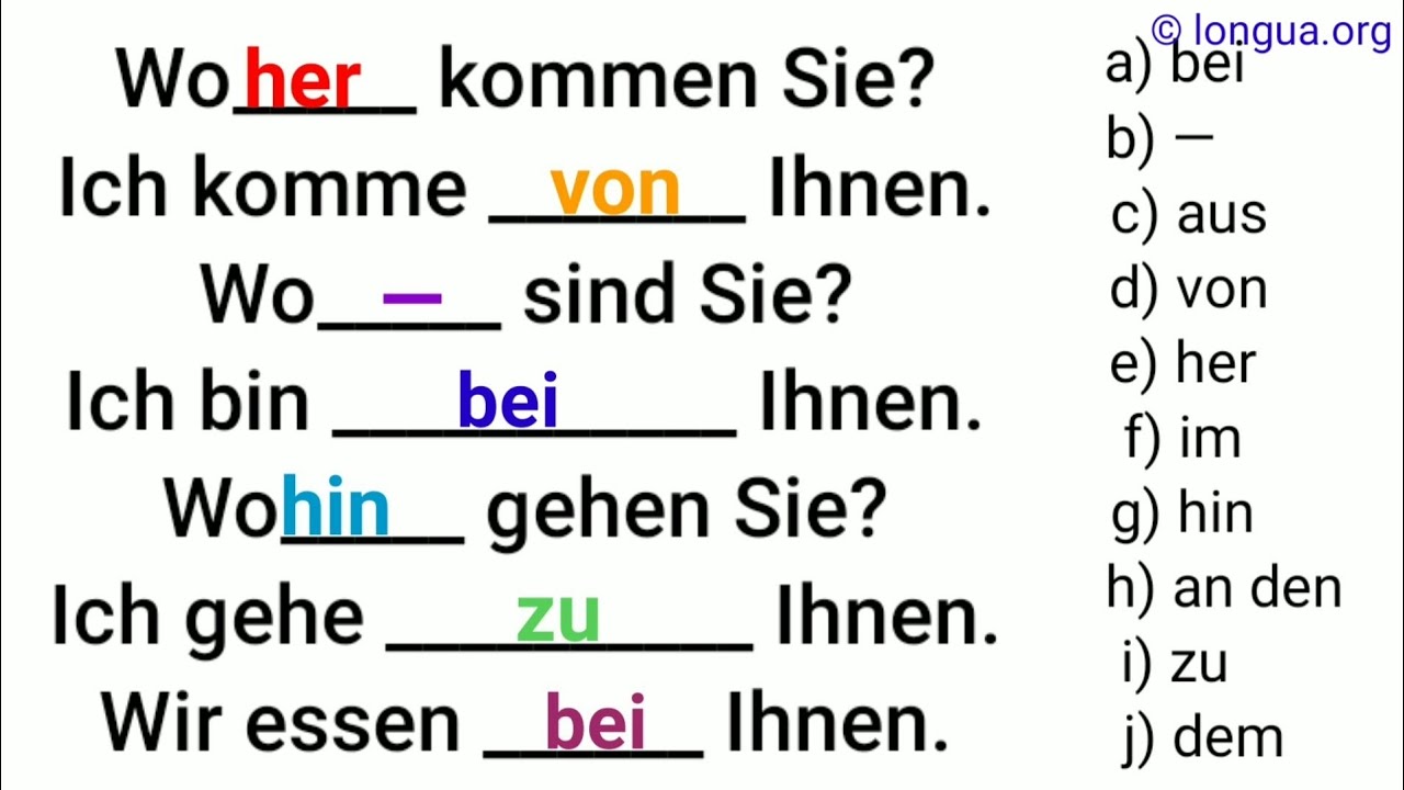 A1, A2, B1 - Deutsch lernen, #Grammatik, Deutsche Grammatik, #Präposition, #Perfekt #deutschlernen