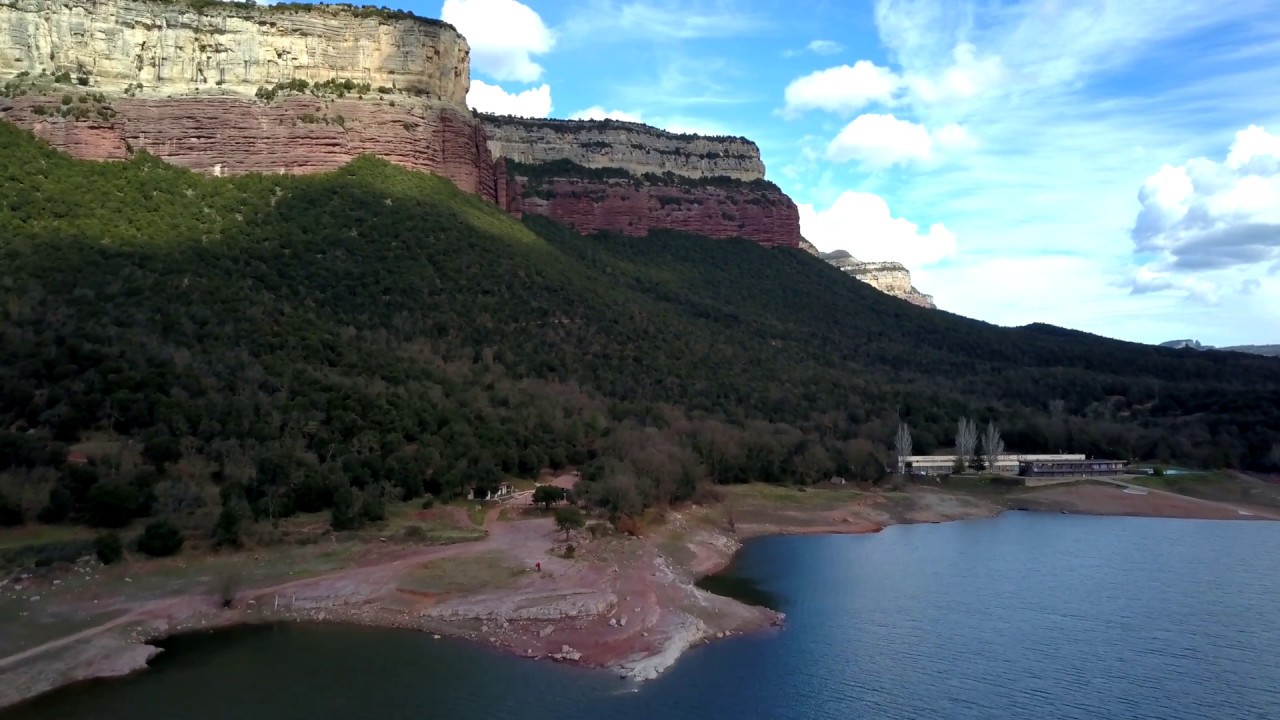 Old Bell Tower. Esglesia de Sant Roma de Sau. Spain. March 2018. 4K