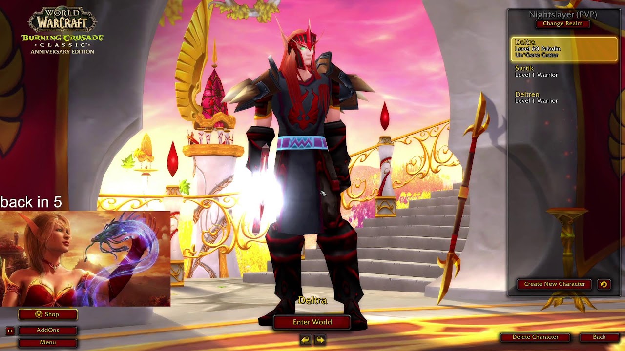 TBC Prepatch PVP/Farming Gold - Burning Crusade Anniversary Paladin