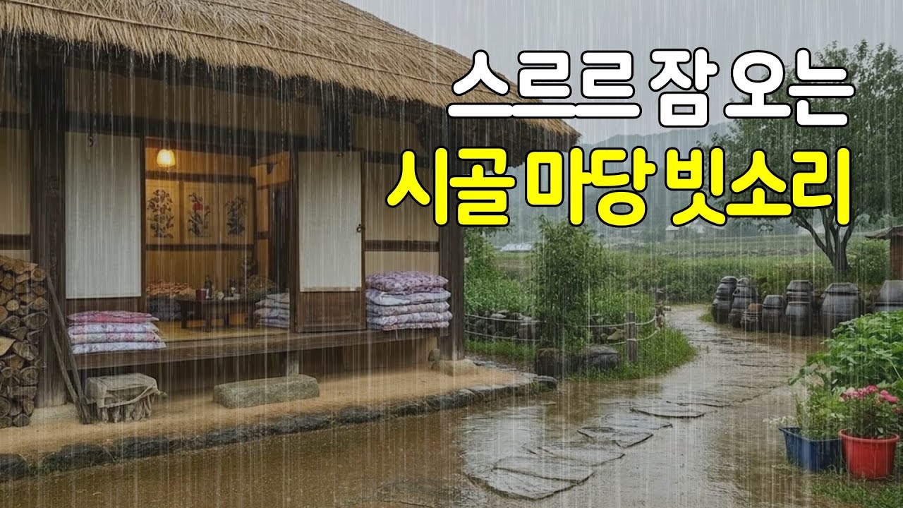스르르 잠 오는 시골 마당 빗소리 | 걱정과 고민을 씻어주는 힐링 백색소음 ASMR