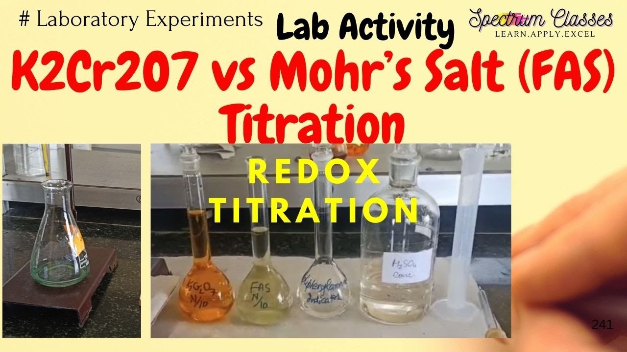 Redox titration of K2Cr2O7 vs FAS | Indicator diphenylamine | Class 12