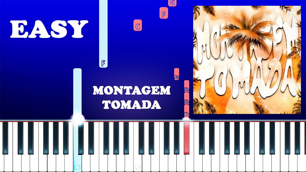 MONTAGEM TOMADA (Slowed) MXZI (EASY Piano Tutorial)